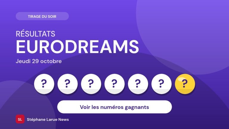 EuroDreams du jeudi 29 octobre : les numéros gagnants de ce soir