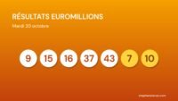 Euromillions du mardi 20 octobre : les numéros gagnants de ce soir Résultats EuroMillions du mardi 20 octobre