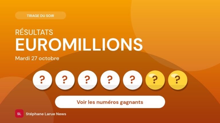 EuroMillions du mardi 27 octobre : les numéros gagnants de ce soir