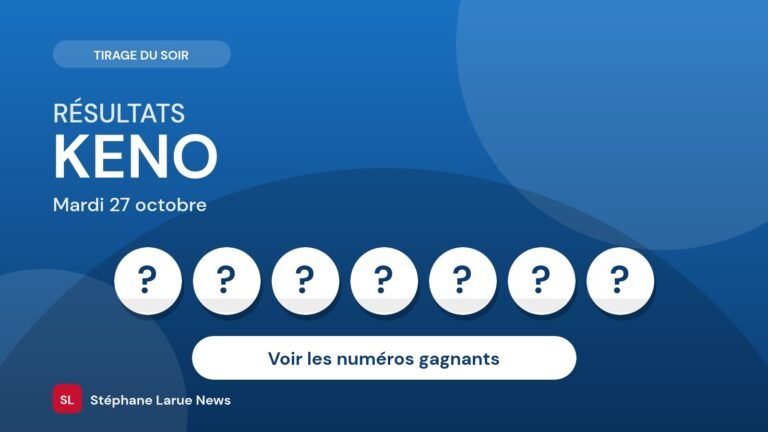 Keno du mardi 27 octobre : les numéros gagnants du tirage