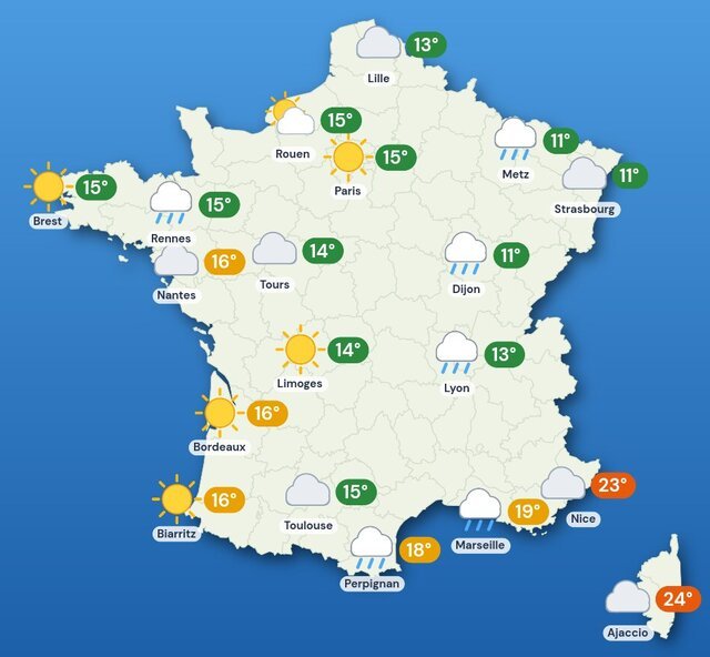 Carte météo de la France