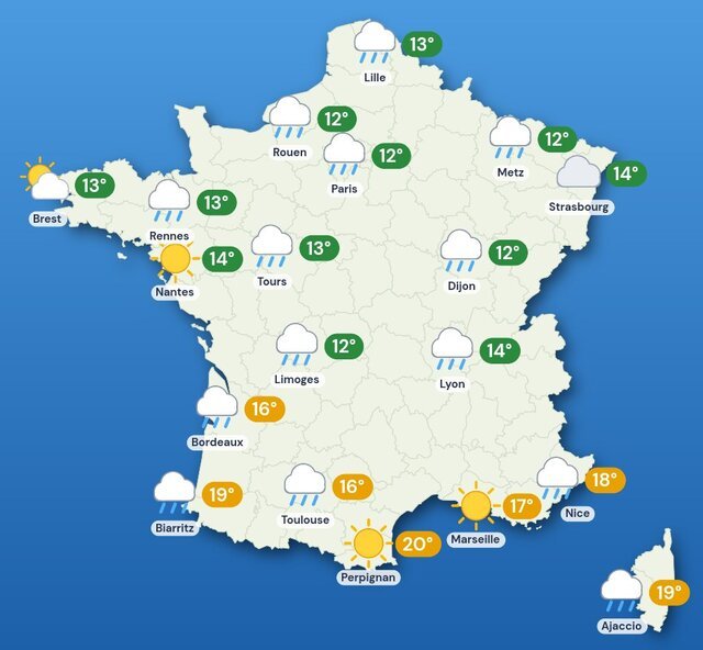 Carte météo de la France