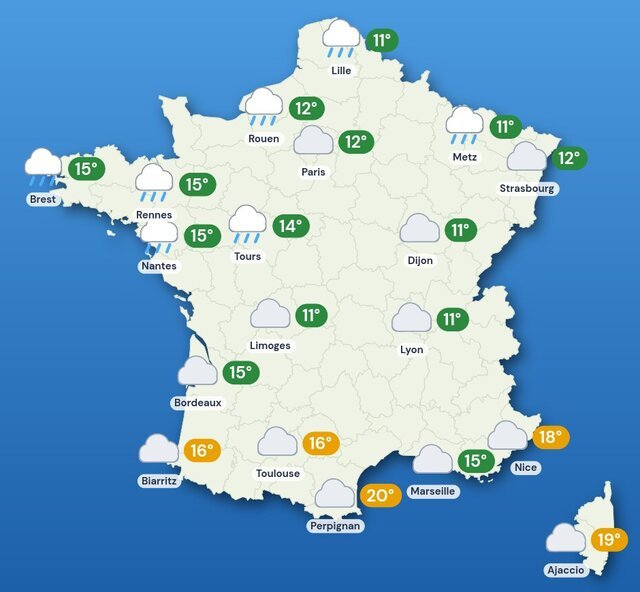 Carte météo de la France