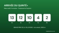 Arrivée du Quinté+ du mercredi 21 octobre