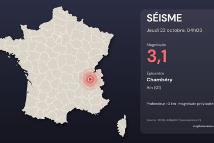 Carte du séisme du jeudi 22 octobre près de Chambéry