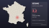 Carte du séisme du jeudi 22 octobre près de Le Puy-en-Velay