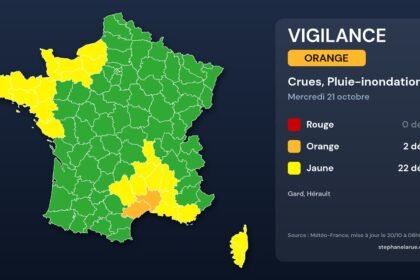 Carte des vigilances météo du mercredi 21 octobre