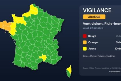 Carte des vigilances météo du jeudi 22 octobre