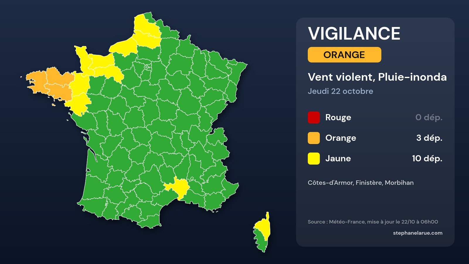 Carte des vigilances Météo-France