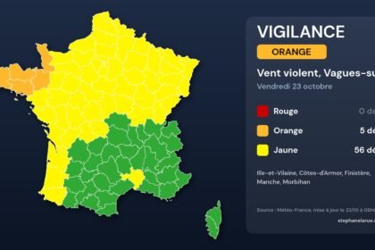 Carte des vigilances météo du vendredi 23 octobre