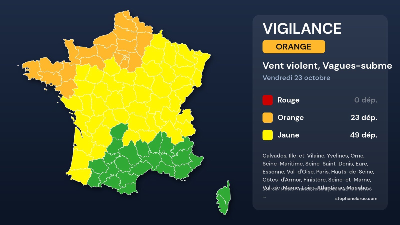 Carte des vigilances Météo-France